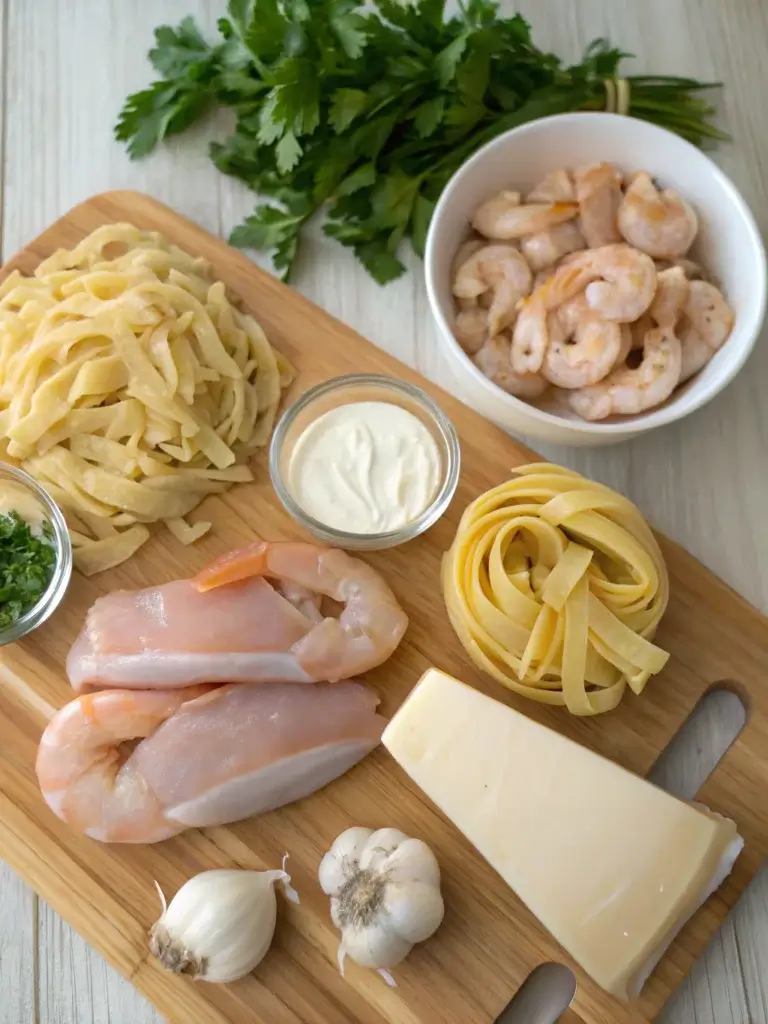 chicken and shrimp alfredo INGREDIENTS
